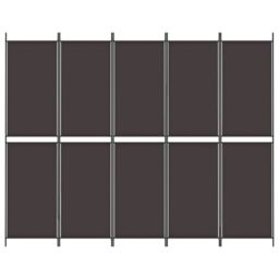 Berkfield Home 5-Panel Room Divider Brown 250x200 cm Fabric - thumbnail 3