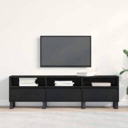 Berkfield Home TV Cabinet Black Oak 150x30x44, 5 cm Engineered Wood - thumbnail 4