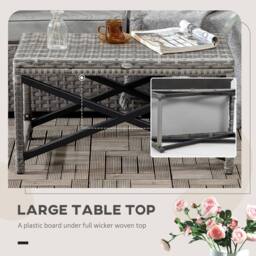 Wyld Haus Donori Mixed Grey Rattan Style Outdoor Coffee Table with X Frame - thumbnail 5