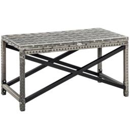 Wyld Haus Donori Mixed Grey Rattan Style Outdoor Coffee Table with X Frame - thumbnail 2