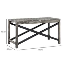 Wyld Haus Donori Mixed Grey Rattan Style Outdoor Coffee Table with X Frame - thumbnail 3