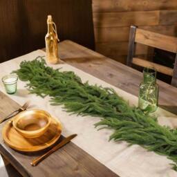 Leaper Pack of 1 9FT Real Touch Norfolk Pine Garland in Green - thumbnail 4