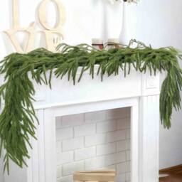 Leaper Pack of 1 9FT Real Touch Norfolk Pine Garland in Green - thumbnail 2