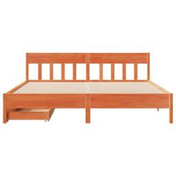 Berkfield Home Bed Frame without Mattress Wax Brown 180x200 cm Super King Solid Wood Pine - thumbnail 4