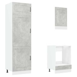 Berkfield Home 7 Piece Kitchen Cabinet Set Kalmar Concrete Grey Engineered Wood - thumbnail 5