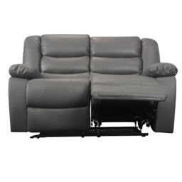 Furnishings For Less UK Venice 3 + 2 Grey Leather Manual Reclining Sofa Suite - thumbnail 8
