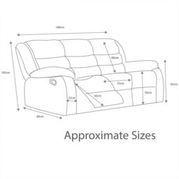 Furnishings For Less UK Venice 3 + 2 Grey Leather Manual Reclining Sofa Suite - thumbnail 3
