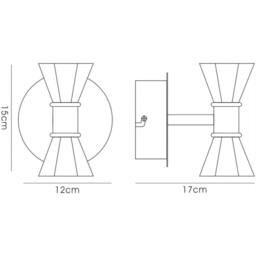 Netlighting Elisa Wall Lamp 2 Light G4 Polished Chrome NOT LEDCFL Compatible in Silver - thumbnail 5