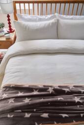 Helena Springfield 'Muslin' Cotton Duvet Cover Set in White - Size: Single - thumbnail 5