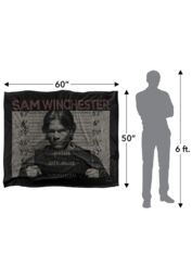 Warner Brothers Supernatural Sam Mug Shot Silky Touch Super Soft Throw Blanket in White - thumbnail 5