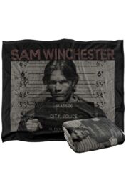 Warner Brothers Supernatural Sam Mug Shot Silky Touch Super Soft Throw Blanket in White - thumbnail 2