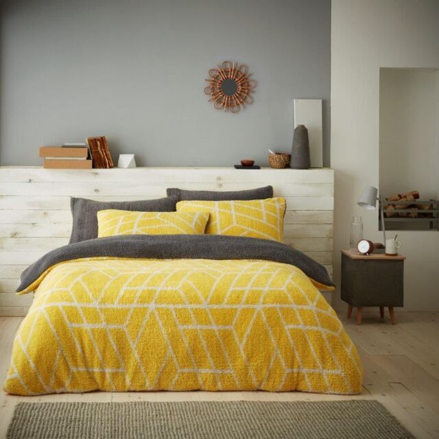 GAVENO CAVAILIA Ely Geo Printed Duvet Cover in Yellow - Size: Double - image 1