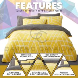 GAVENO CAVAILIA Ely Geo Printed Duvet Cover in Yellow - Size: Double - thumbnail 2