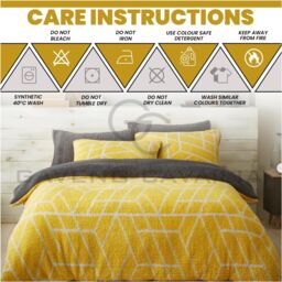 GAVENO CAVAILIA Ely Geo Printed Duvet Cover in Yellow - Size: Double - thumbnail 5