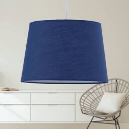 First Choice Lighting Set of 2 Navy Cotton 28cm Tapered Cylinder Pendant or Lamp Shades - thumbnail 5
