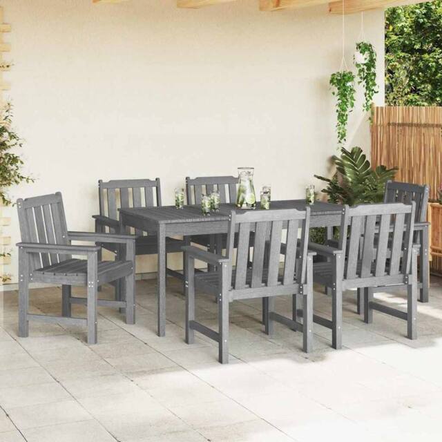 Berkfield Home Modern Garden Dining Chairs 6 pcs Light Grey 65.5x55.5x88 cm HDPE - image 1