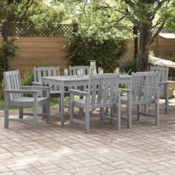 Berkfield Home Modern Garden Dining Chairs 6 pcs Light Grey 65.5x55.5x88 cm HDPE - thumbnail 2