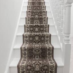 runrug Stair Runner Carpet for Staircases - Soft & Comfy, 9mm - 'Kashan' in Brown - Size: 60 cm x 600 cm - thumbnail 3