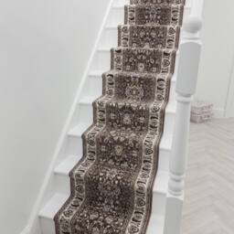 runrug Stair Runner Carpet for Staircases - Soft & Comfy, 9mm - 'Kashan' in Brown - Size: 60 cm x 600 cm - thumbnail 5