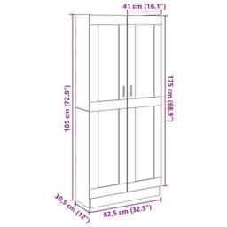 Berkfield Home Highboard Old Wood 82.5x30.5x185 cm Engineered Wood in Brown - thumbnail 9
