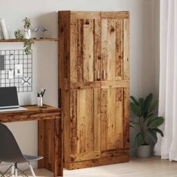 Berkfield Home Highboard Old Wood 82.5x30.5x185 cm Engineered Wood in Brown - thumbnail 2