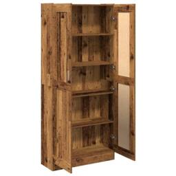 Berkfield Home Highboard Old Wood 82.5x30.5x185 cm Engineered Wood in Brown - thumbnail 6
