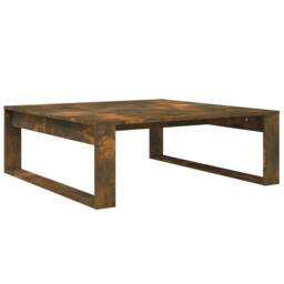 Berkfield Home Coffee Table Smoked Oak 100x100x35 cm Engineered Wood in Brown - Size: 100 x 100 x 35 cm - thumbnail 1