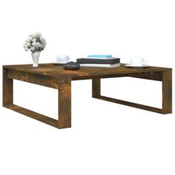 Berkfield Home Coffee Table Smoked Oak 100x100x35 cm Engineered Wood in Brown - Size: 100 x 100 x 35 cm - thumbnail 4