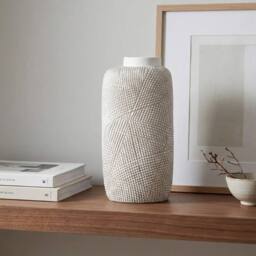 Garden Greatness Blanc Abstract Pattern Vase in Light Stone - Size: 1 Pack - thumbnail 1