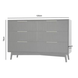Home Garden Direct Monza 6 Chest of Drawer with Fluted Front Black - thumbnail 7