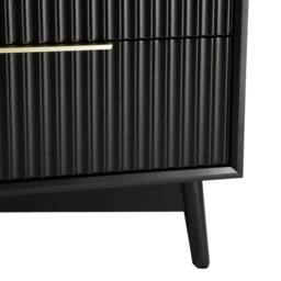 Home Garden Direct Monza 6 Chest of Drawer with Fluted Front Black - thumbnail 8