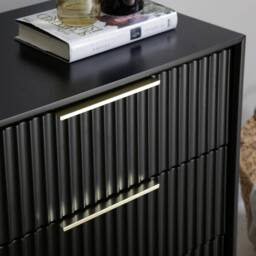 Home Garden Direct Monza 6 Chest of Drawer with Fluted Front Black - thumbnail 4