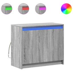 Berkfield Home Sideboard with LED Grey Sonoma 72x34x61 cm Engineered Wood - Size: 72 x 34 x 61 cm - thumbnail 3