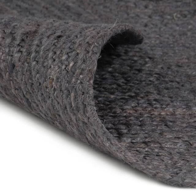 Berkfield Home Handmade Rug Jute Round 150 cm Dark Grey - Size: 100 cm diameter - image 1