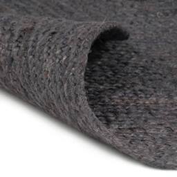Berkfield Home Handmade Rug Jute Round 150 cm Dark Grey - Size: 100 cm diameter - thumbnail 1