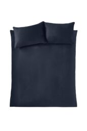Catherine Lansfield 'Kingsley' Soft Matt Velvet Duvet Cover Set in Navy - Size: Single - thumbnail 4