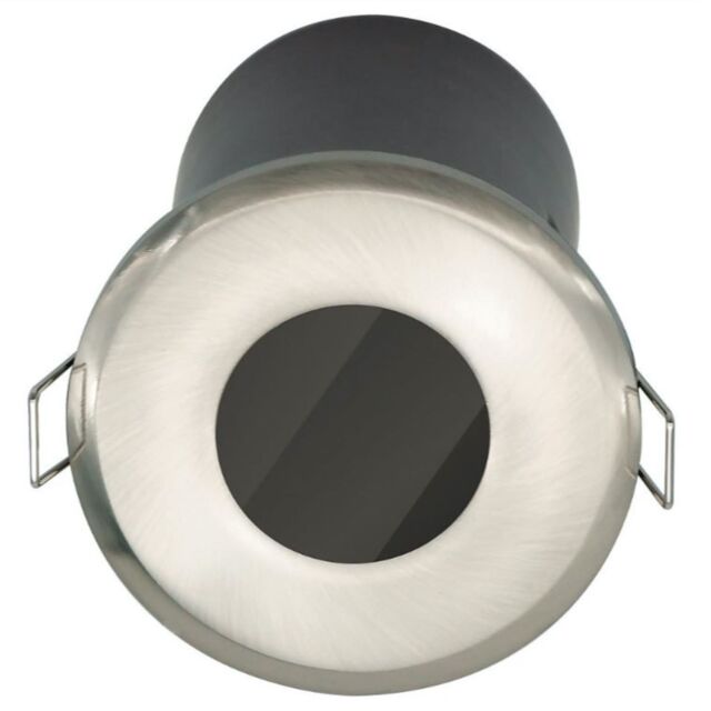 First Choice Lighting Set of 16 Fire Rated Bathroom Recessed Downlights - Brushed Steel IP65 in Silver - image 1
