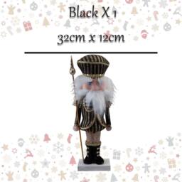VFM e-Store Christmas Nutcracker Decoration 32cm x 12cm Black X 1 - Size: 32 cm x 12 cm - thumbnail 2