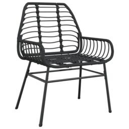 Berkfield Home Garden Chairs 2 pcs Black Poly Rattan - thumbnail 4