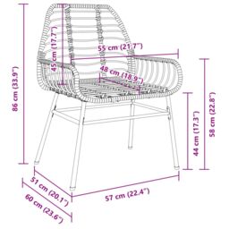 Berkfield Home Garden Chairs 2 pcs Black Poly Rattan - thumbnail 9