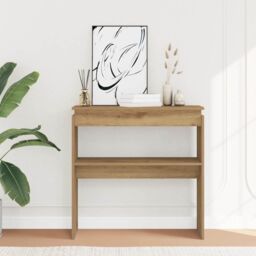 Berkfield Home Console Table Artisan Oak 80x30x80 cm Engineered Wood in Brown - Size: 80 x 30 x 80 cm
