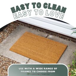 Marco Paul Tan Coir Plain Nonslip Doormat Insert 53x23cm in Beige - Size: 100 cm diameter - thumbnail 6