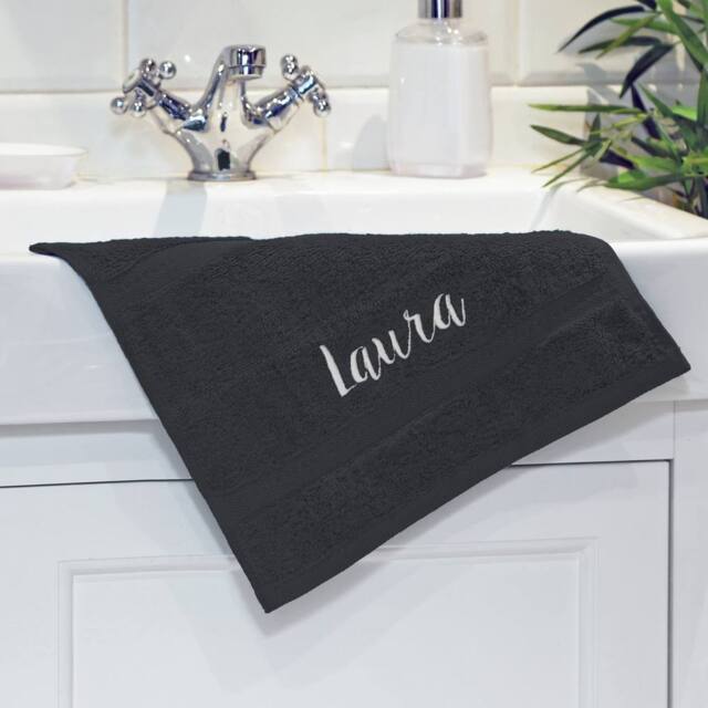 Duncan Stewart Personalised Face Flannel/Towel in Black - image 1