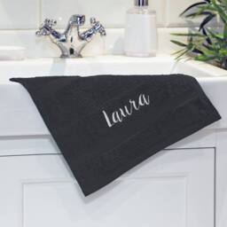 Duncan Stewart Personalised Face Flannel/Towel in Black - thumbnail 1