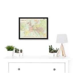 Artery8 Peltier 1914 Political Map Europe French Artwork Framed Wall Art Print A4 in Black - thumbnail 2