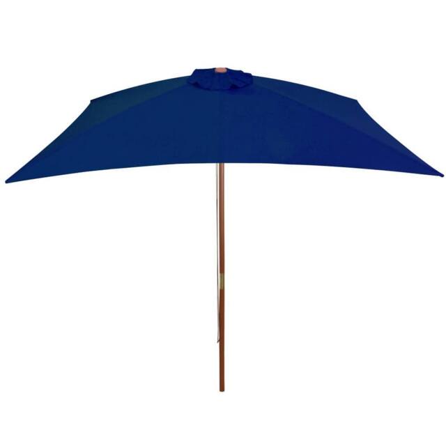 Berkfield Home Outdoor Parasol with Wooden Pole Blue 200x300 cm