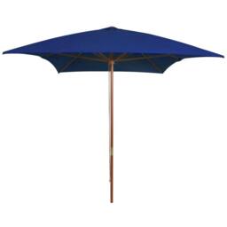 Berkfield Home Outdoor Parasol with Wooden Pole Blue 200x300 cm - thumbnail 2