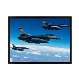 "Artery8 US Military Formation F 16 Fighting Falcons Framed Canvas Wall Art Print in Blue - Size: W12"" x H16""" - thumbnail 1