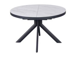 Vente-unique Extendable Dining Table for 4 To 6 People In Ceramic, MDF & Metal in White - thumbnail 5
