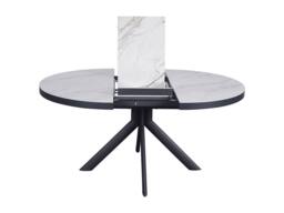 Vente-unique Extendable Dining Table for 4 To 6 People In Ceramic, MDF & Metal in White - thumbnail 9